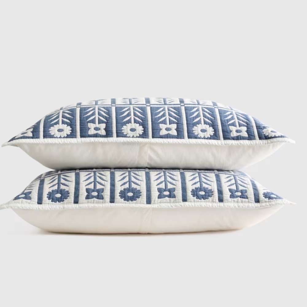 Quince Organic Cotton Jacquard Floral Sham Set